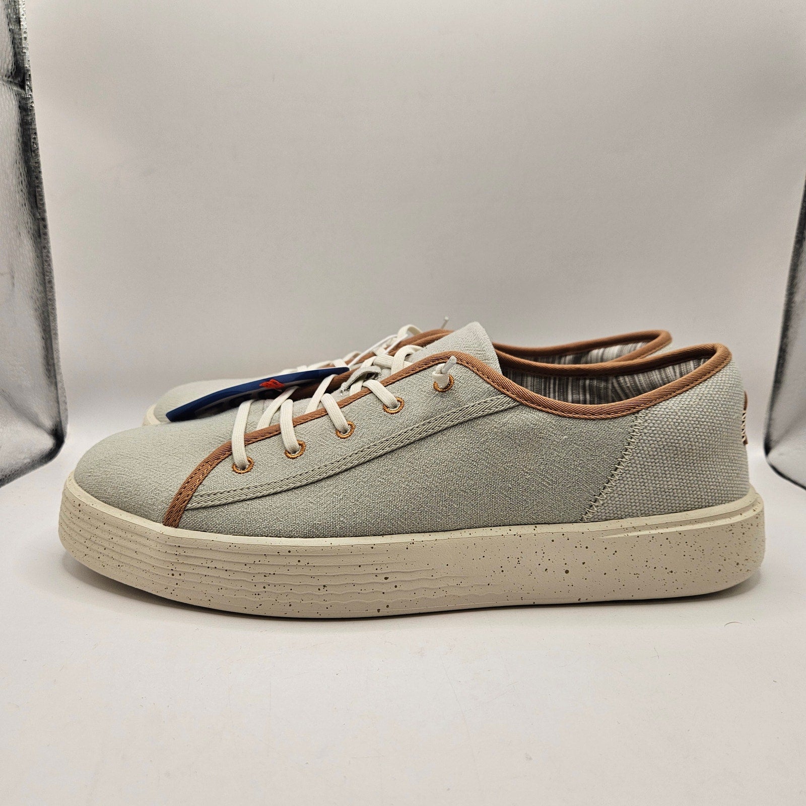 HEY DUDE MEN'S 12 CODY M COASTLINE LIGHT GREY ALMOST WHITE NWT