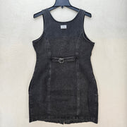 LEVI'S WOMEN'S LARGE TULI DENIM MINI DRESS BLACK WASH NWT