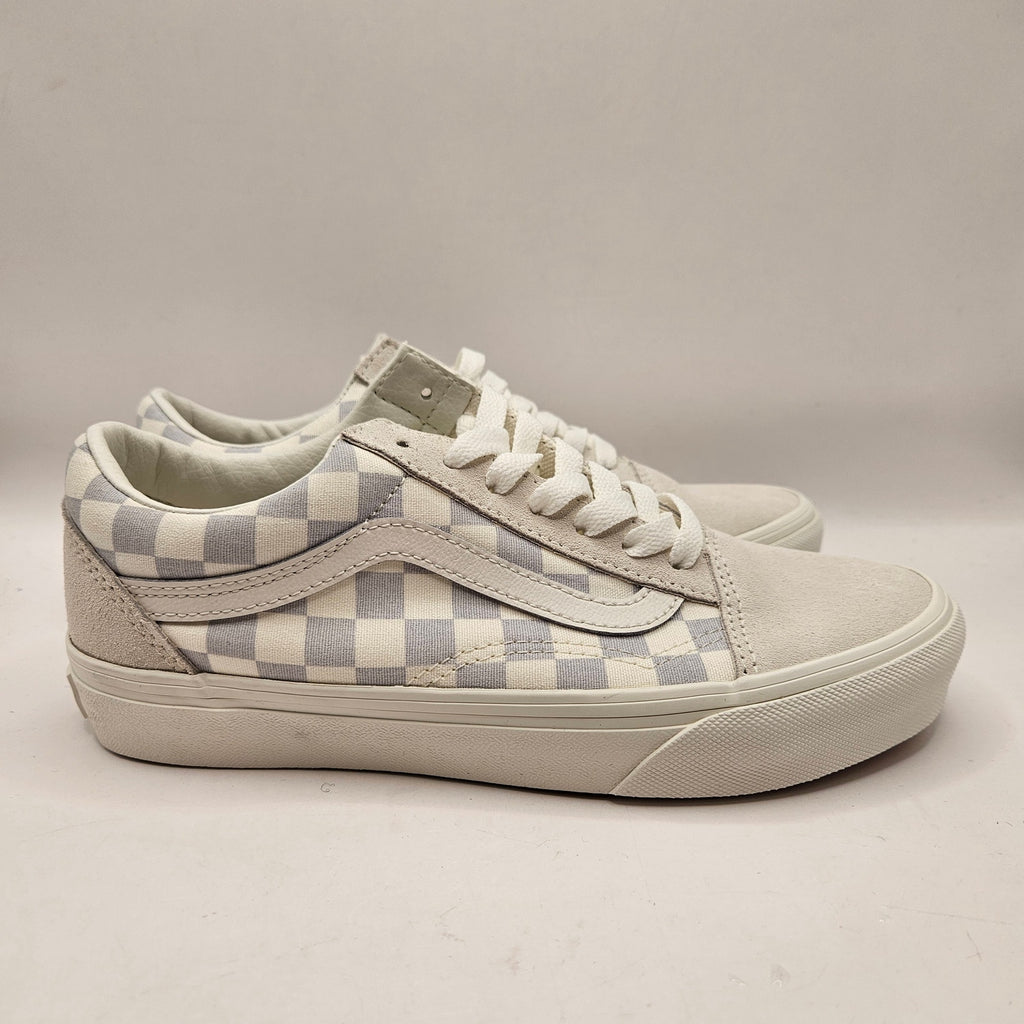 VANS WOMEN'S 6 OLD SKOOL CHECKERBOARD GRAY WHITE NWOB