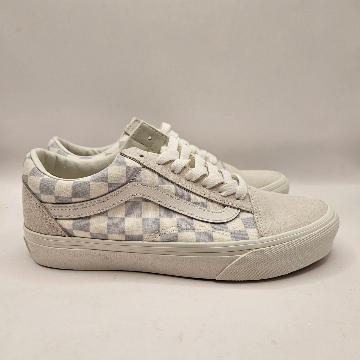 VANS WOMEN'S 6 OLD SKOOL CHECKERBOARD GRAY WHITE NWOB