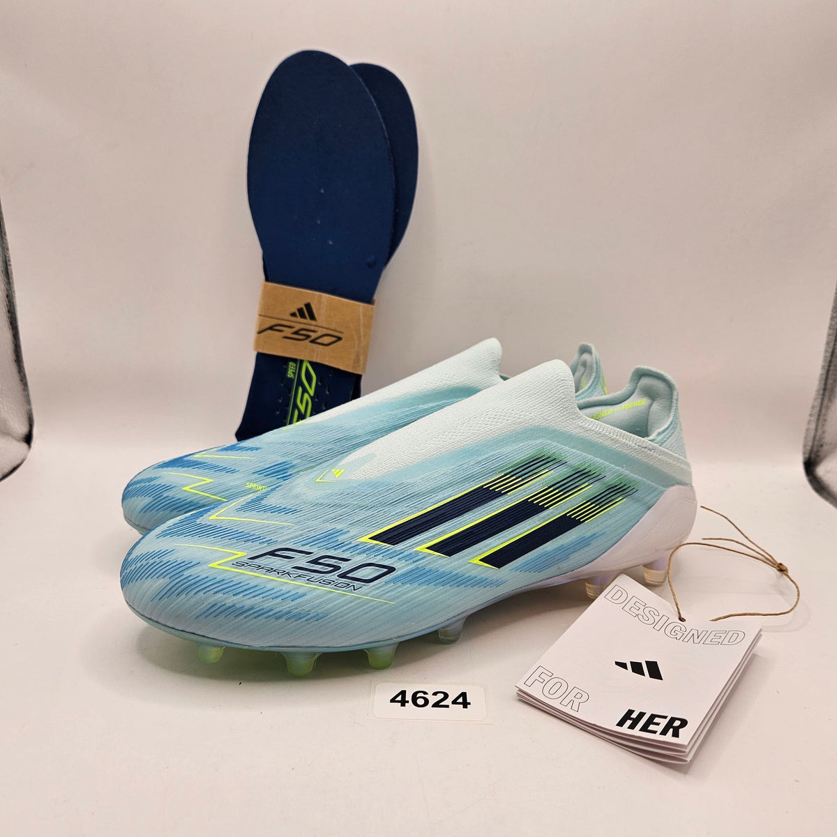 ADIDAS WOMEN'S 6.5 F50 SPARKFUSION LL ELITE FG/AG BLUE SOCCER CLEATS JQ1480