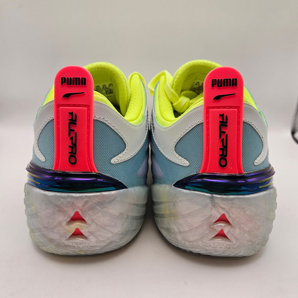 PUMA MEN'S 9.5 ALL-PRO NITRO ELITE BASKETBALL WHITE MULTI-COLOR NWOB 311262-01