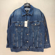 7 FOR ALL MANKIND WOMENS MEDIUM MADE IN ITALY OLI TRUCKER JACKET $398 NWT OVSZD