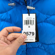 RLX RALPH LAUREN SZ M ONION-QUILTED HOODED DOWN JACKET BLUE