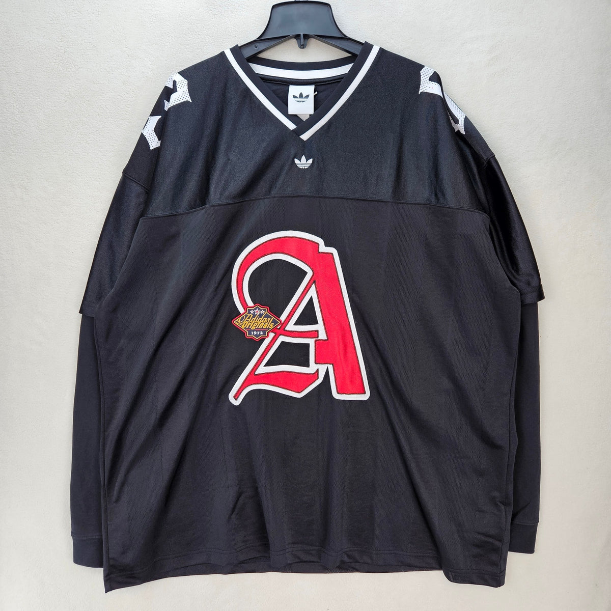ADIDAS MEN'S XXLARGE ORIGINALS TREFOIL OG 2 IN 1 JERSEY BLACK RED RARE KS5328