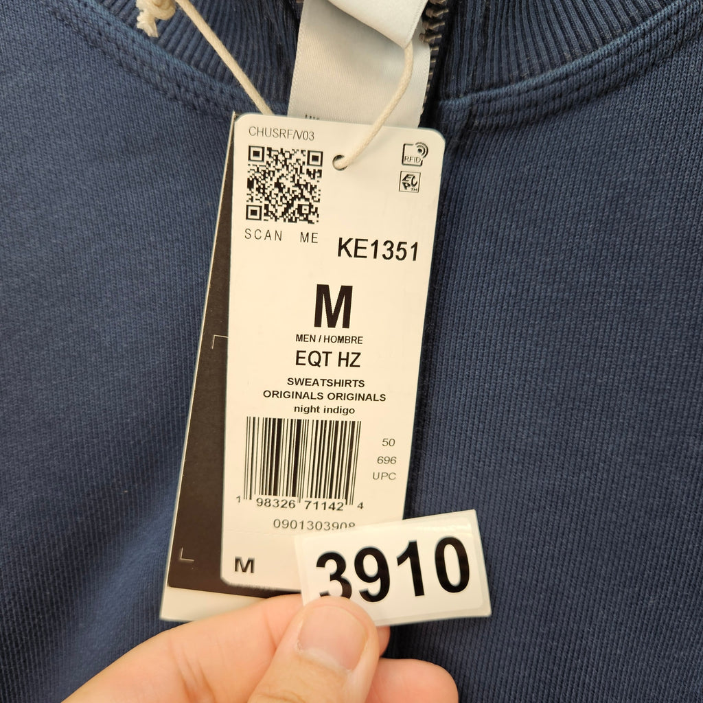 ADIDAS EQT MEN'S MEDIUM HALF ZIP TOP NIGHT INDIGO NWT KE1351 VINTAGE OG STYLE
