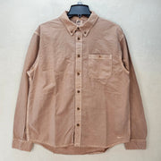 NIKE MEN'S MEDIUM ACG-STYLE BUTTON DOWN OXFORD SHIRT TAN PINK SWOOSH NWT