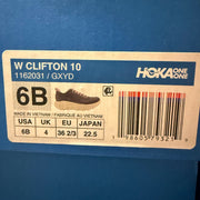 HOKA WOMEN'S 6 CLIFTON 10 RUNNING SHOES 1162031GXYD GALAXY DRIED ROSE GRAY