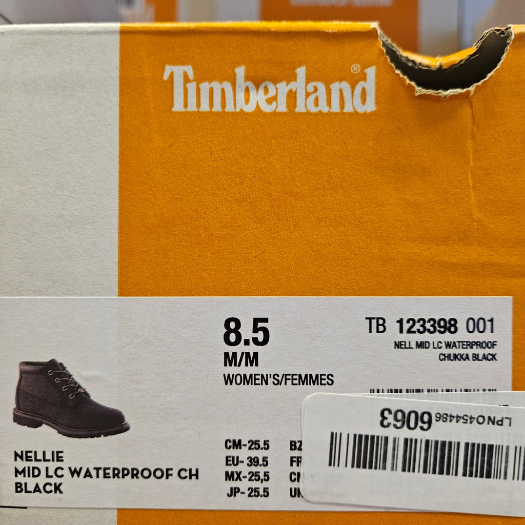 TIMBERLAND WOMEN'S 8.5 NELLIE WP CHUKKA BOOT BLACK NUBUCK NIB