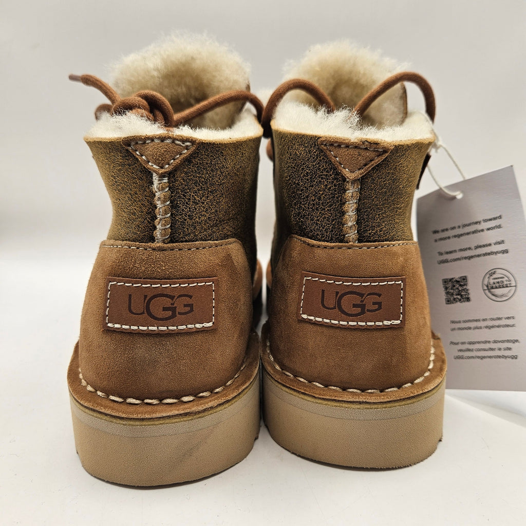 UGG WOMEN'S 6 NEUMEL CRAFTED REGENERATE BROWN SUEDE SNOW BOOTS 1144016 NWOB
