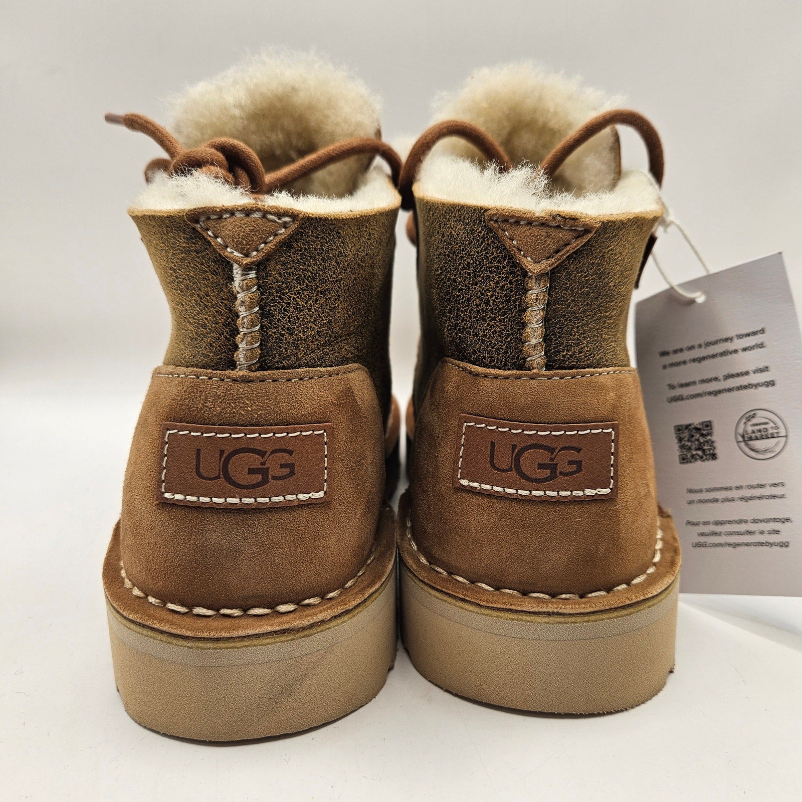 UGG WOMEN'S 6 NEUMEL CRAFTED REGENERATE BROWN SUEDE SNOW BOOTS 1144016 NWOB