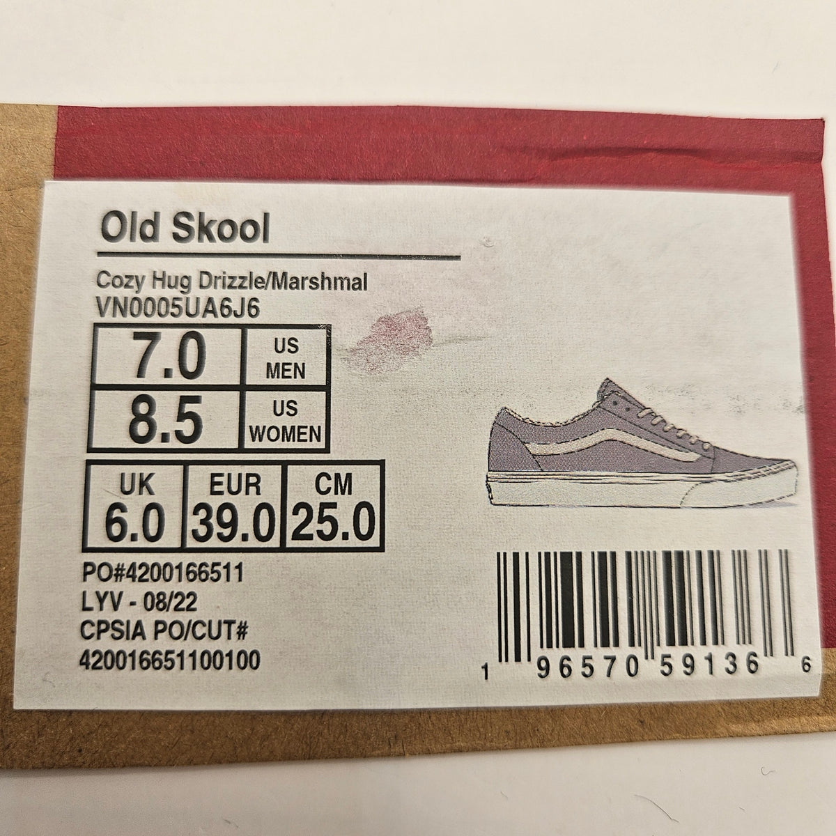 VANS WOMEN'S 8 OLD SKOOL COZY HUG DRIZZLE MARSHMALLOW NWOB