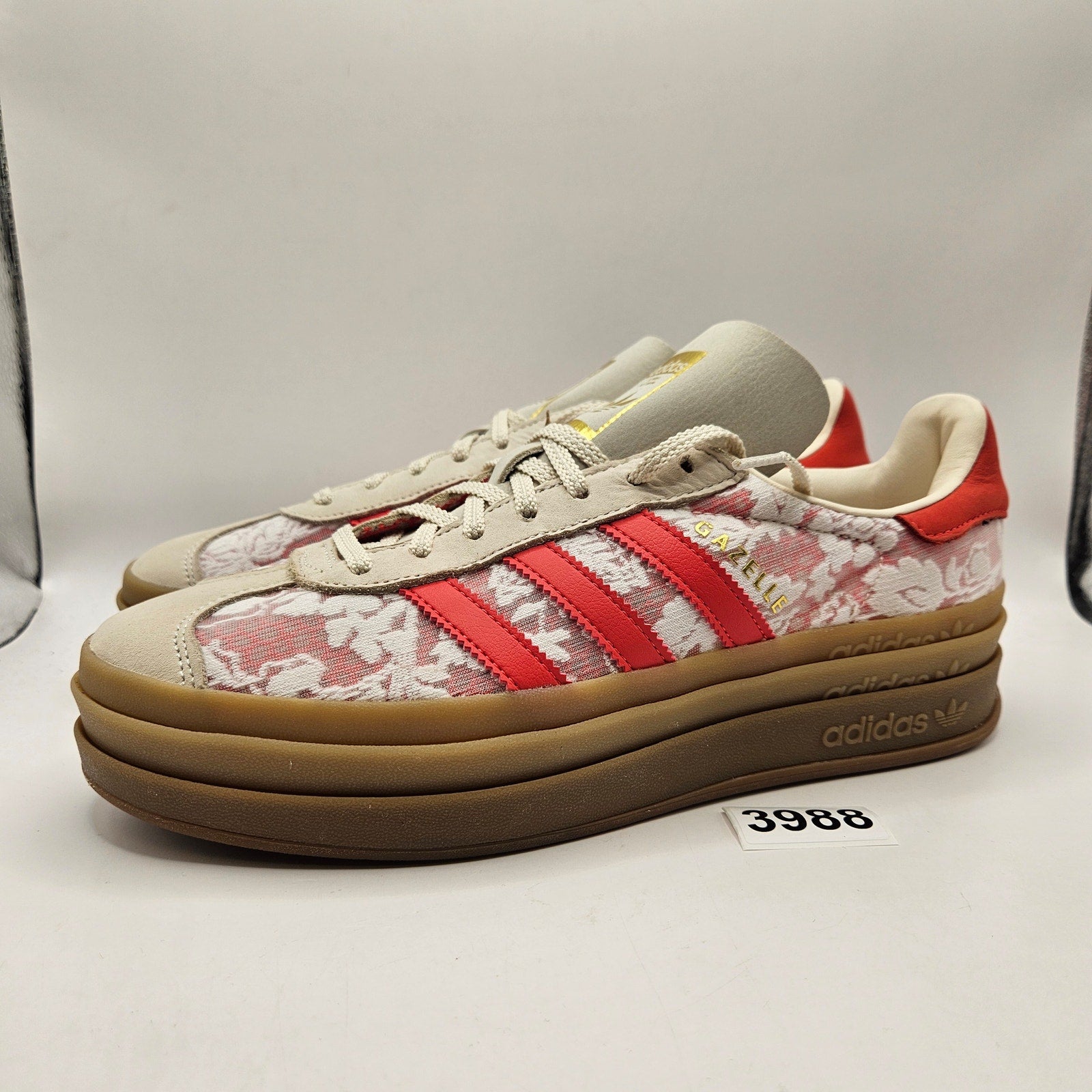 ADIDAS ORIGINALS X LIBERTY LONDON WOMEN'S 10 GAZELLE BOLD JR8885 NWOB FLORAL RED