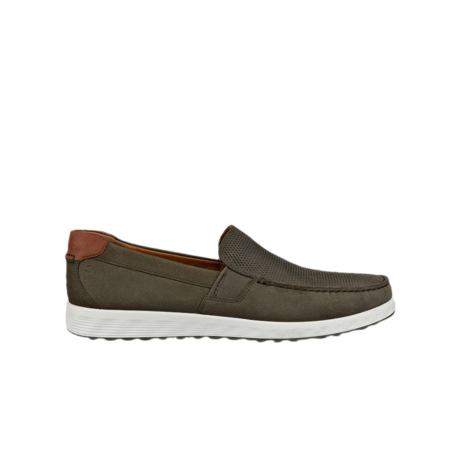 ECCO MEN'S 46 S LITE MOC SLIP ON LOAFERS TARMAC LEATHER NIB 12-12.5