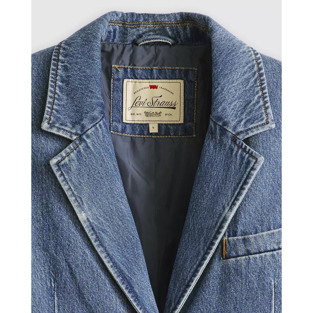 LEVI'S WOMEN'S SMALL STELLA RELAXED BLAZER MEDIUM WASH 001FX0001 NWT