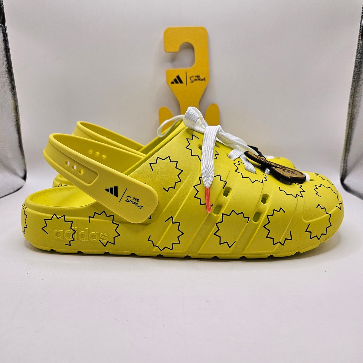 ADIDAS MEN'S 11 THE SIMPSONS ADILETTE CLOG YELLOW BLACK SANDAL HQ2580
