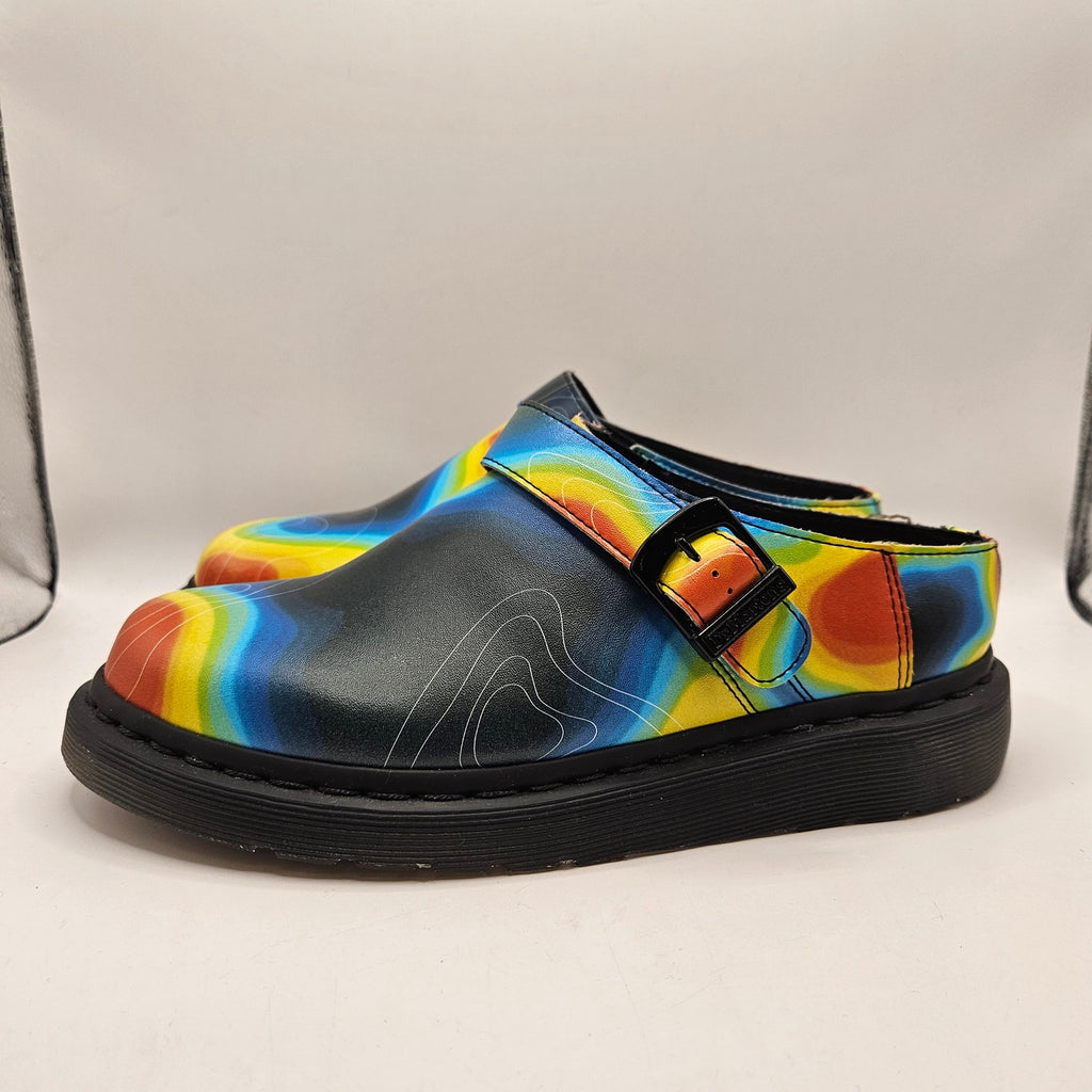 DR MARTENS MEN'S 8 ISHAM GENIX NAPPA RECLAIMED THERMAL MAP SLINGBACK MULE NWOB