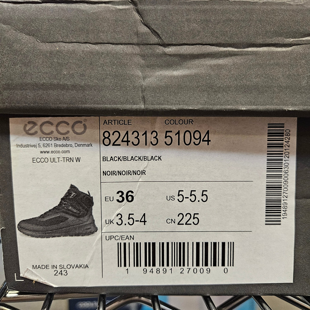 ECCO WOMEN'S 36 BLACK ULT-TRN BOOTS SUEDE WATERPROOF PRIMALOFT NIB