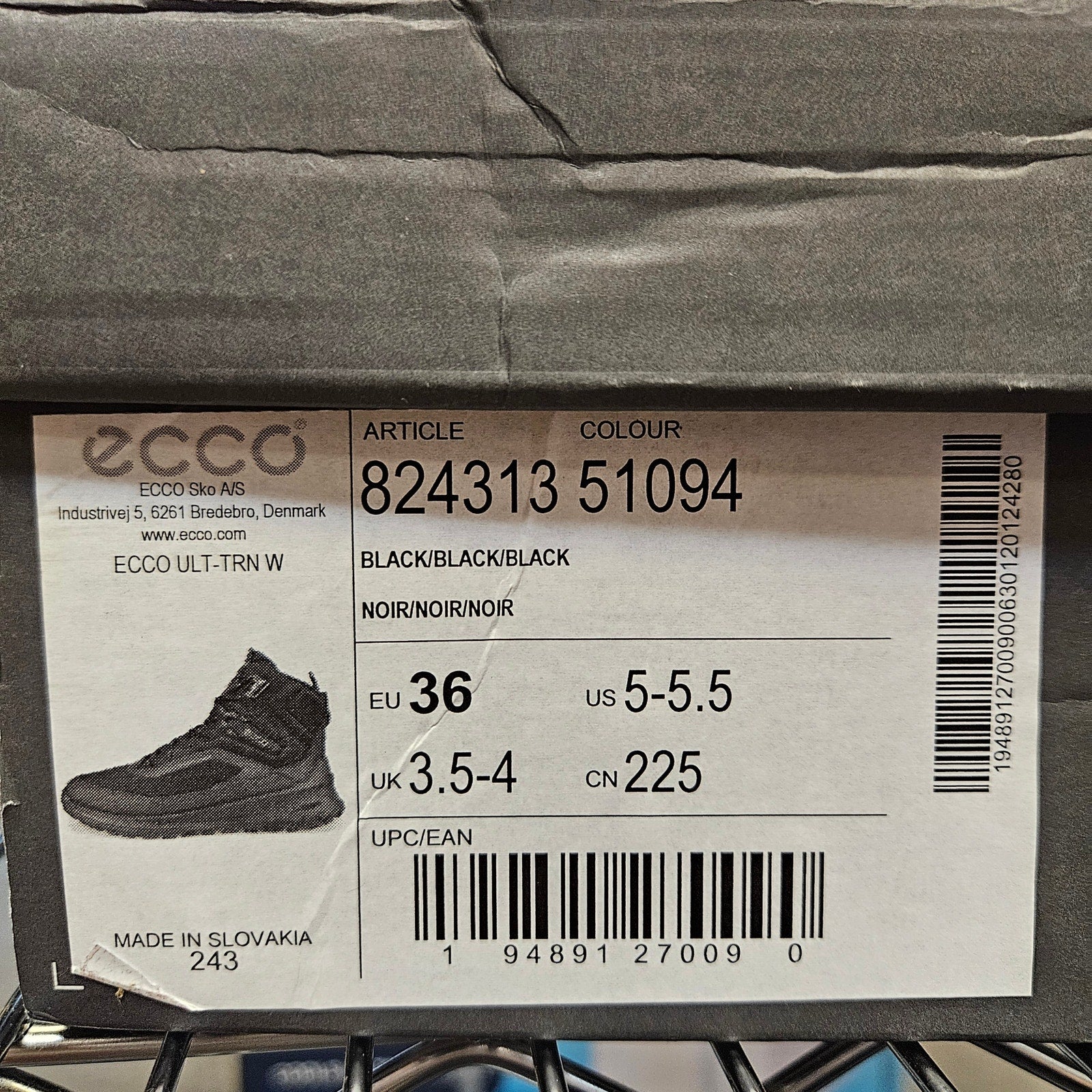 ECCO WOMEN'S 36 BLACK ULT-TRN BOOTS SUEDE WATERPROOF PRIMALOFT NIB