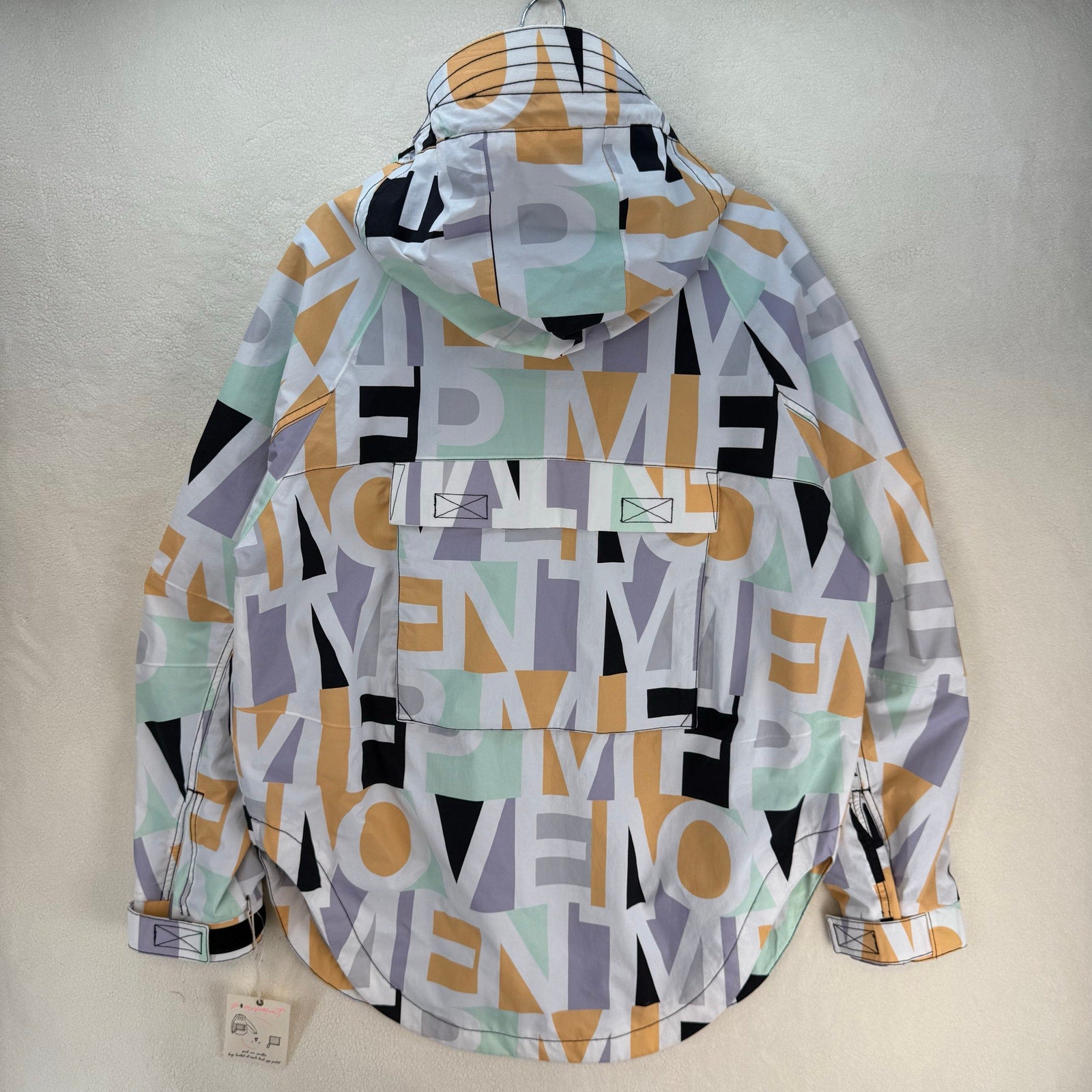 FREE PEOPLE SIZE SMALL WINDBREAKER SINGING IN THE RAIN JACKET PASTEL PACKABLE