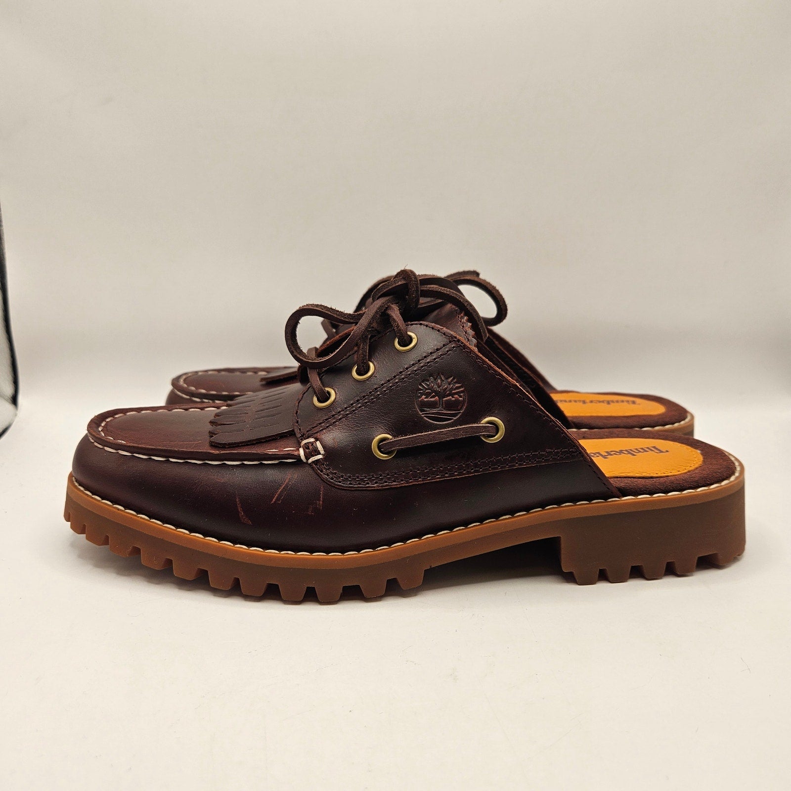 TIMBERLAND WOMEN'S 8 AUTHENTIC MULE BURGUNDY FULL GRAIN NWOB