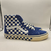 VANS MEN'S 9 SK8-HI CHECKERBOARD SIDEWALL CLASSIC BLUE SKATEBOARD NWOB
