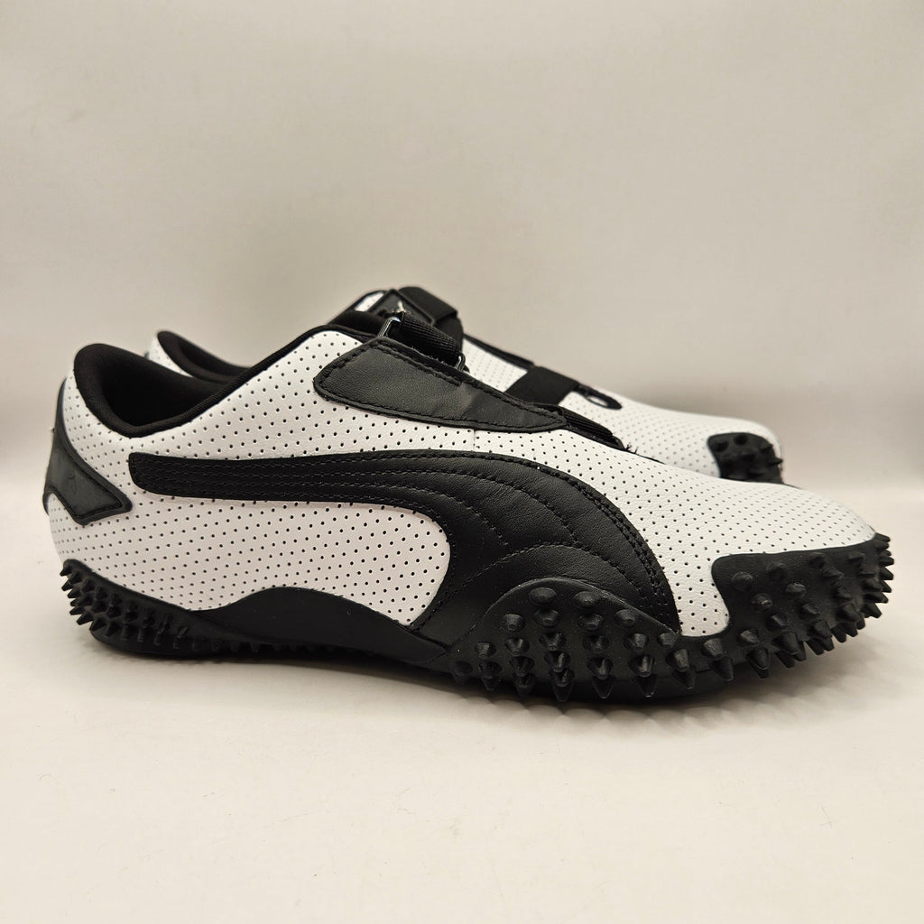 PUMA MOSTRO MEN'S 8.5 PERFORATED LEATHER PACK SNEAKERS WHITE BLACK 397331-01