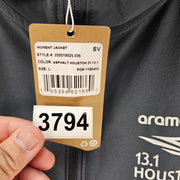 BROOKS MEN'S LARGE HOUSTON MARATHON ASPHALT GREY HOODED FULL ZIP JACKET NWT