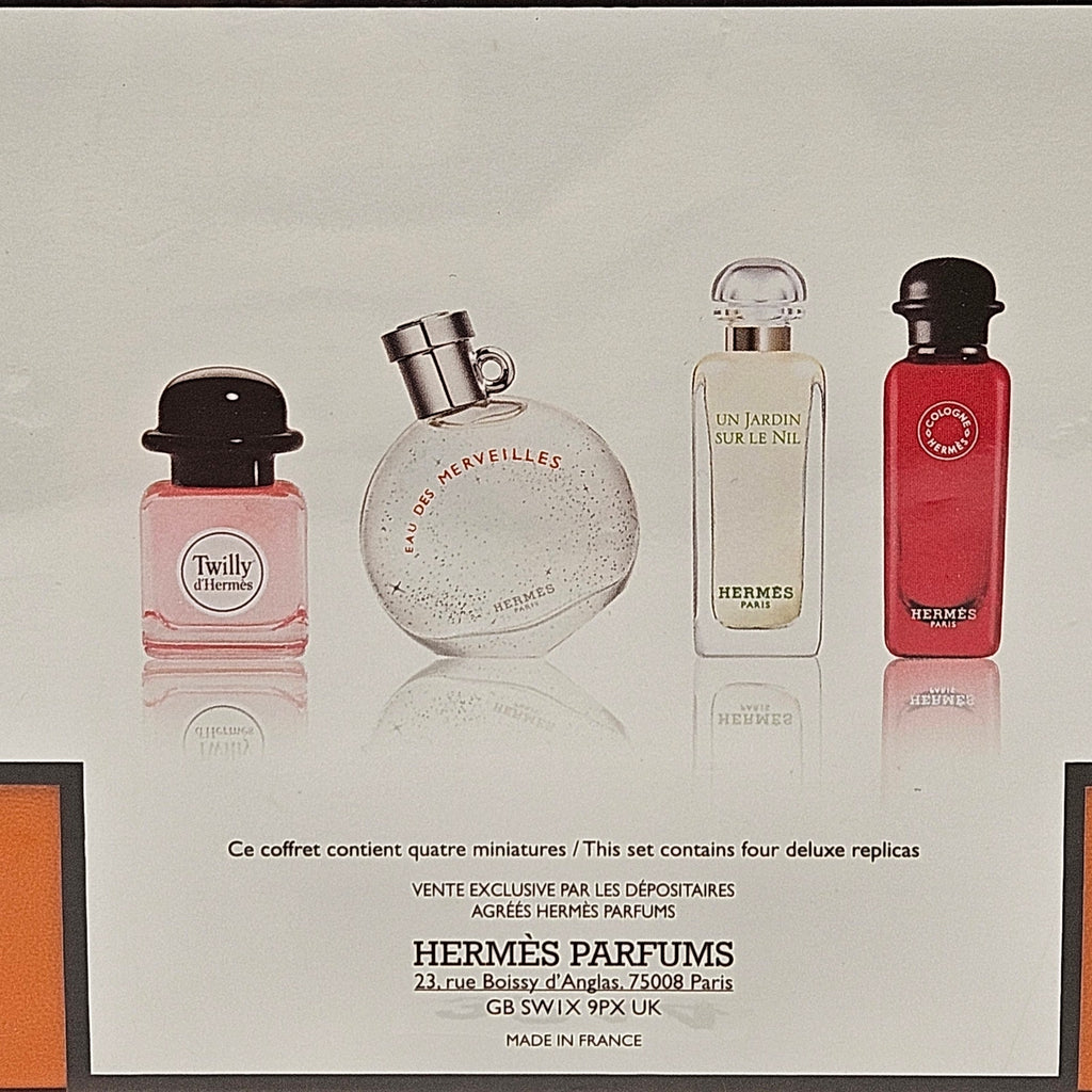 HERMES SET OF 4 PARFUM MINIATURE FRAGRANCE 7.5ML DISCOVERY GIFT SET NIB