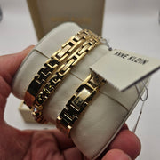 ANNE KLEIN NEW YORK CRYSTAL ACCENTED BANGLE WOMEN'S WATCH & BRACELET 12/7786GPST