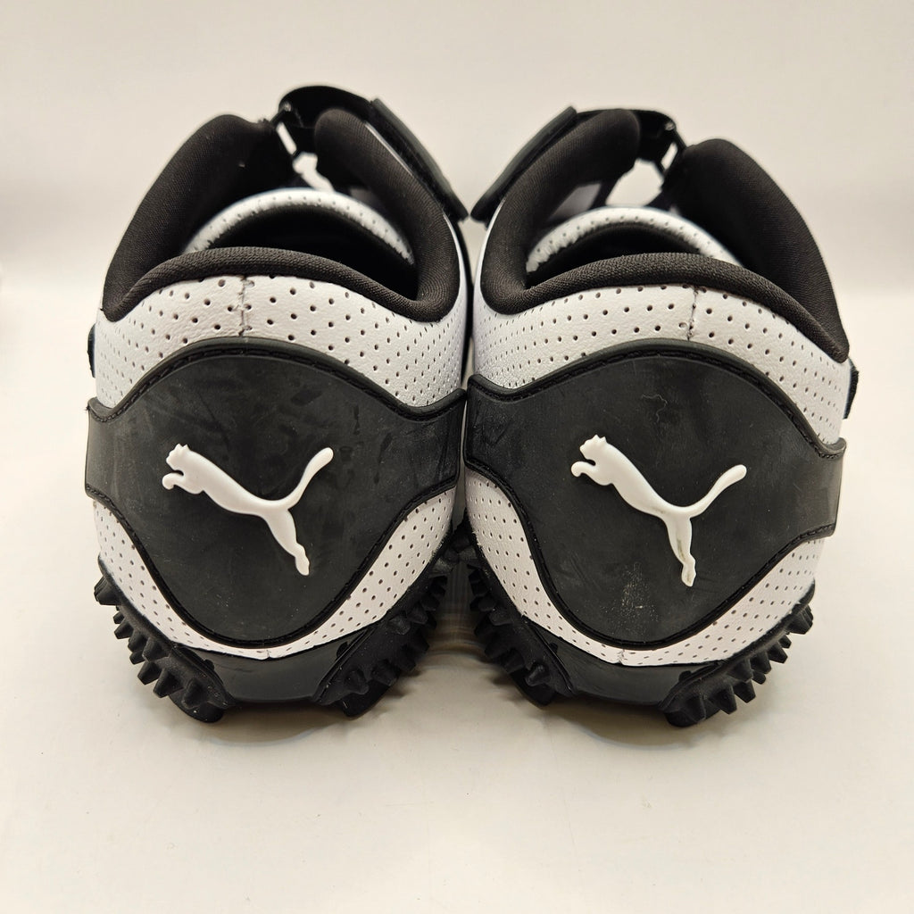 PUMA MOSTRO MEN'S 11 PERFORATED LEATHER PACK SNEAKERS WHITE BLACK 397331-01