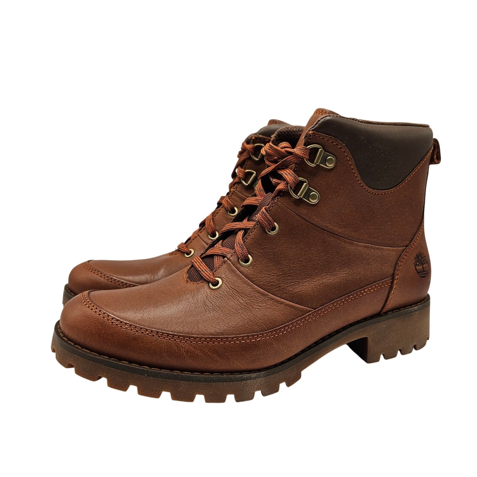 TIMBERLAND WOMEN'S 8 ELLENDALE MID LACE-UP BOOT BROWN FULL GRAIN NIB