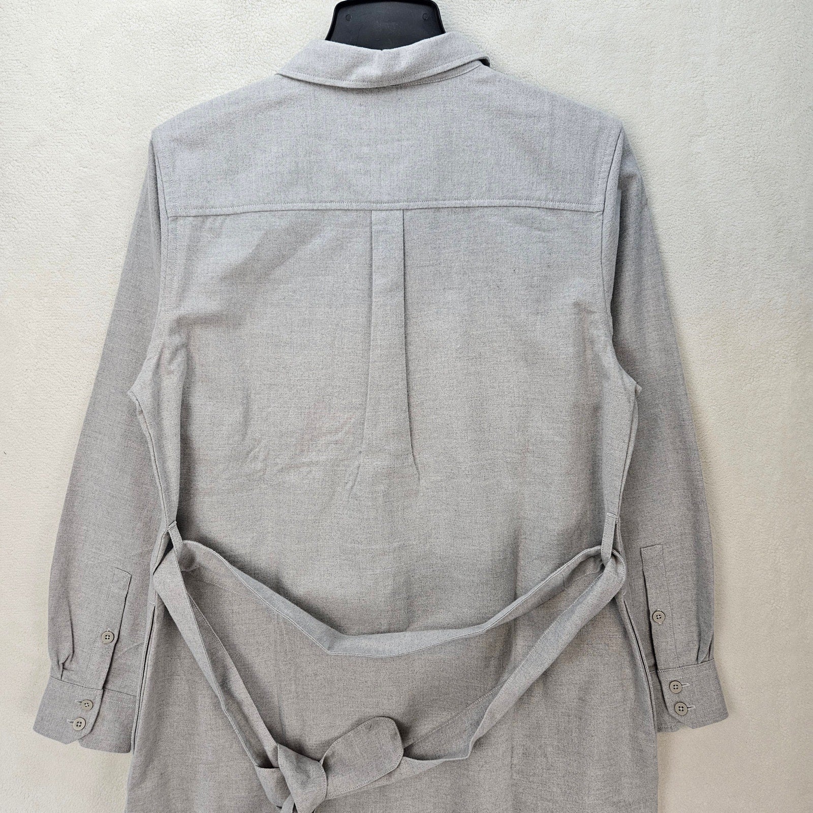 HELLY HANSEN WOMEN'S MEDIUM ORGANIC FLANNEL SHIRT DRESS MELLOW GREY NWT