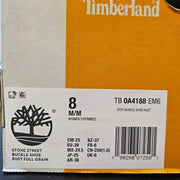 TIMBERLAND WOMEN'S 8 STONE STREET PLATFORM BUCKLE SHOE RUST FULL GRAIN LEATHER