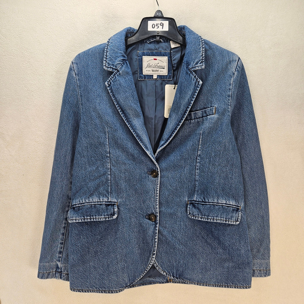 LEVI'S WOMEN'S SMALL STELLA RELAXED BLAZER MEDIUM WASH 001FX0001 NWT