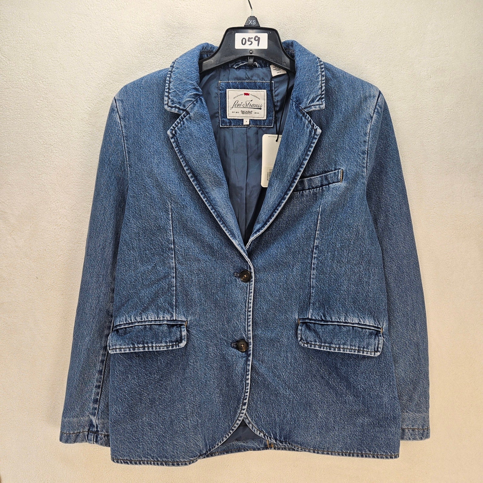 LEVI'S WOMEN'S SMALL STELLA RELAXED BLAZER MEDIUM WASH 001FX0001 NWT