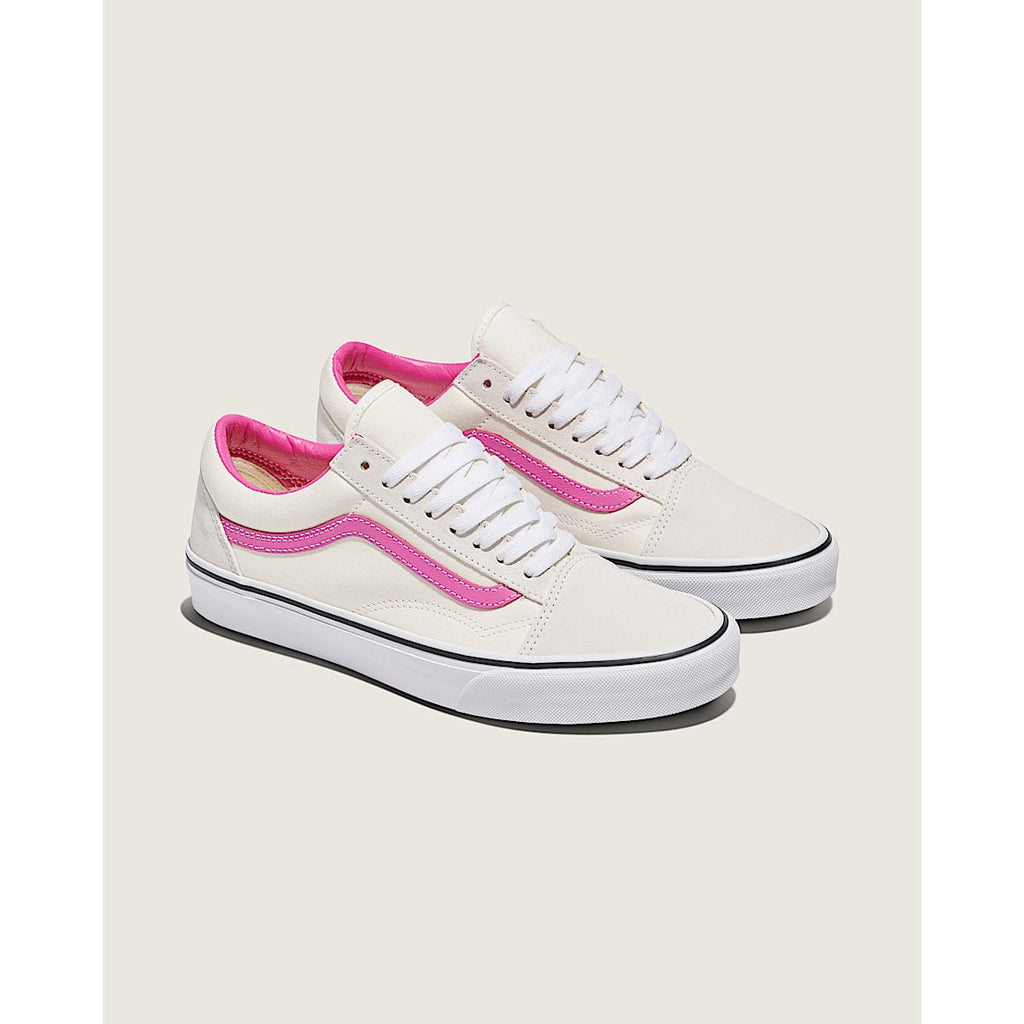 VANS WOMEN'S 9.5 OLD SKOOL POP RASPBERRY ROSE LOW TOP SNEAKER WHITE PINK NIB