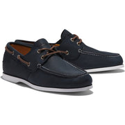 TIMBERLAND MEN'S 9 WIDE NAVY BLUE CEDAR BAY BOAT SHOE TB0A28BM019