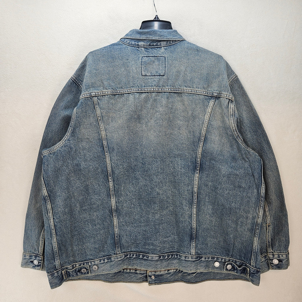 LEVI'S MEN'S XXL RELAXED FIT TYPE III TRUCKER JACKET MEDIUM LIGHT WORN WASH NWT