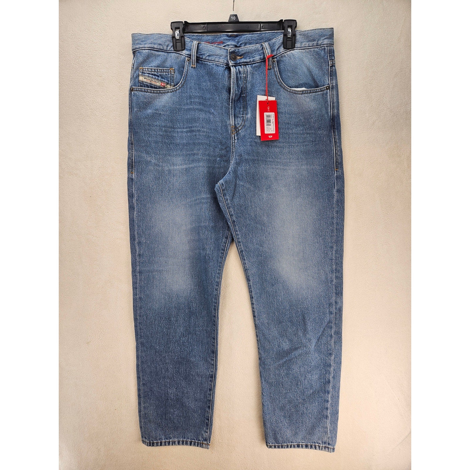 DIESEL MEN'S 38X32 D-VIKER L32 JEANS LIGHT WASH STRAIGHT LEG DENIM PANTS NWT