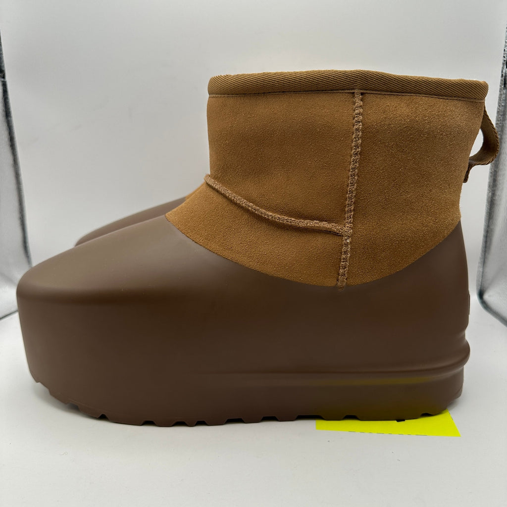 UGG Men's 10 Women's 11 CLASSIC MINI PUMPED MOLDED CHESTNUT SUEDE