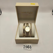 ANNE KLEIN NEW YORK CRYSTAL ACCENTED BANGLE WOMEN'S WATCH & BRACELET 12/7786GPST