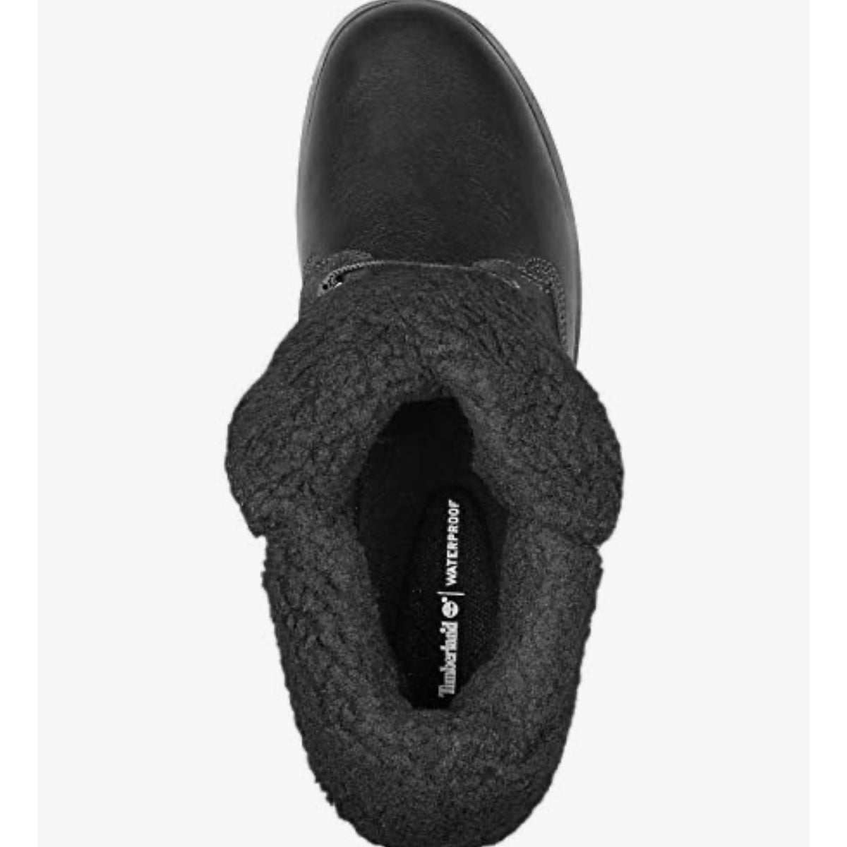 TIMBERLAND WOMEN'S 6.5 JAYNE WATERPROOF TEDDY FLEECE FOLD DOWN BOOT BLACK NIB
