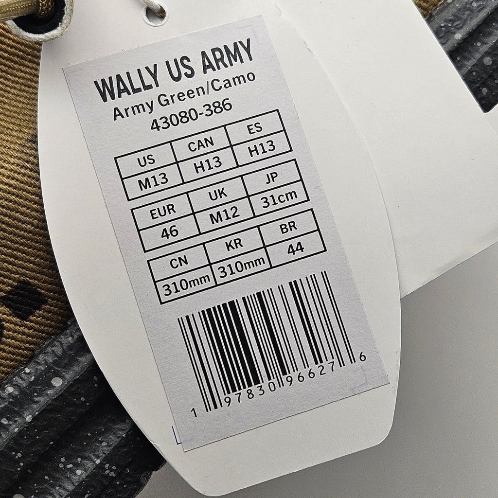 HEY DUDE MEN'S 13 WALLY US ARMY GREEN CAMO SLIP ON SNEAKER NWT 43080-386