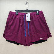 NIKE MEN'S XXL SANGRIA BLACK FLEX STRIDE 2 IN 1 5INCH SHORTS NWT CJ5467-610 NWT
