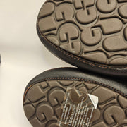 UGG MEN'S 8 ASCOT DARK SPICE BROWN LEATHER SLIPPERS LOAFER 5379