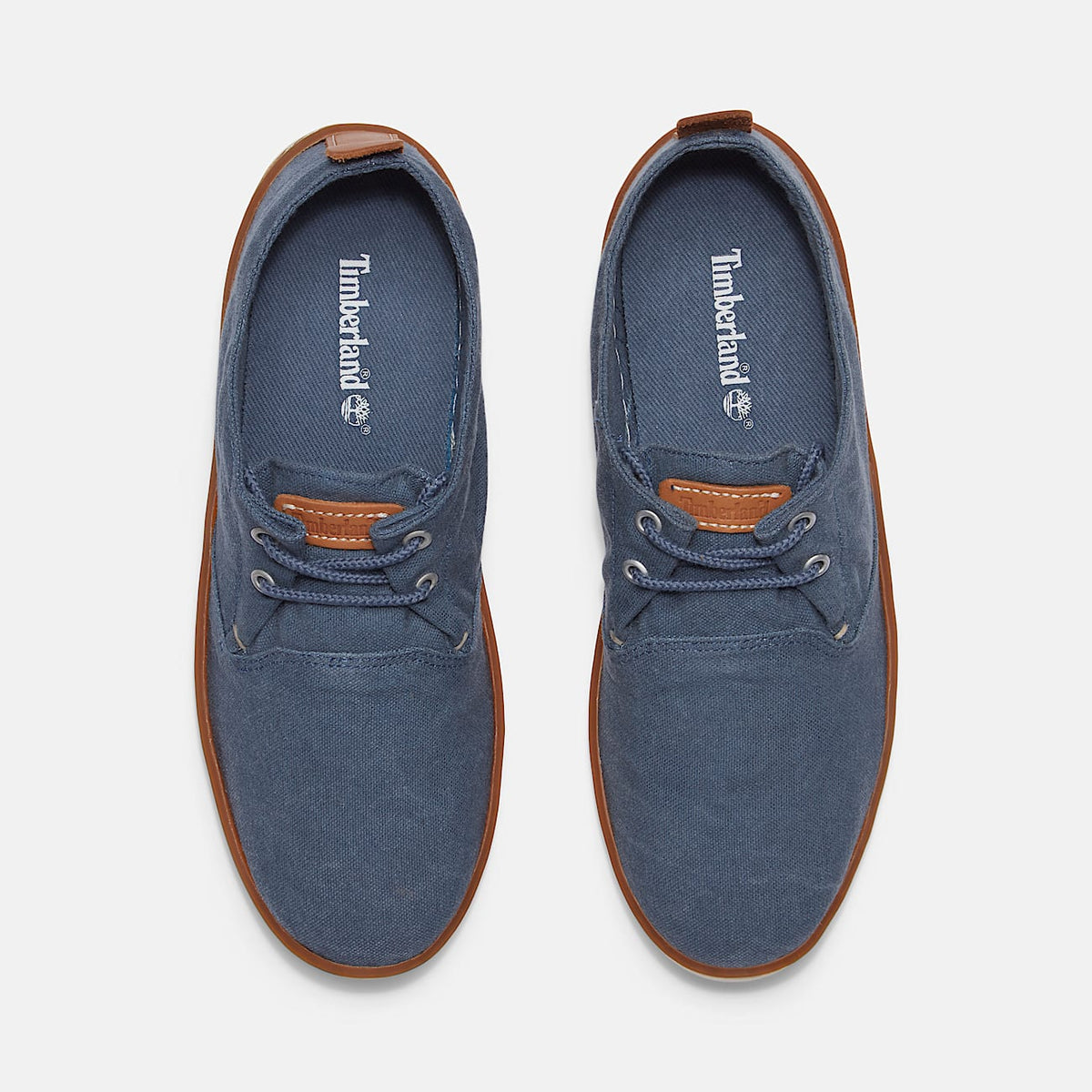 TIMBERLAND MEN'S 9.5 HOOKSET LOW LACE SNEAKER BLUE CANVAS BOAT SHOE TB0A6CNJEP4