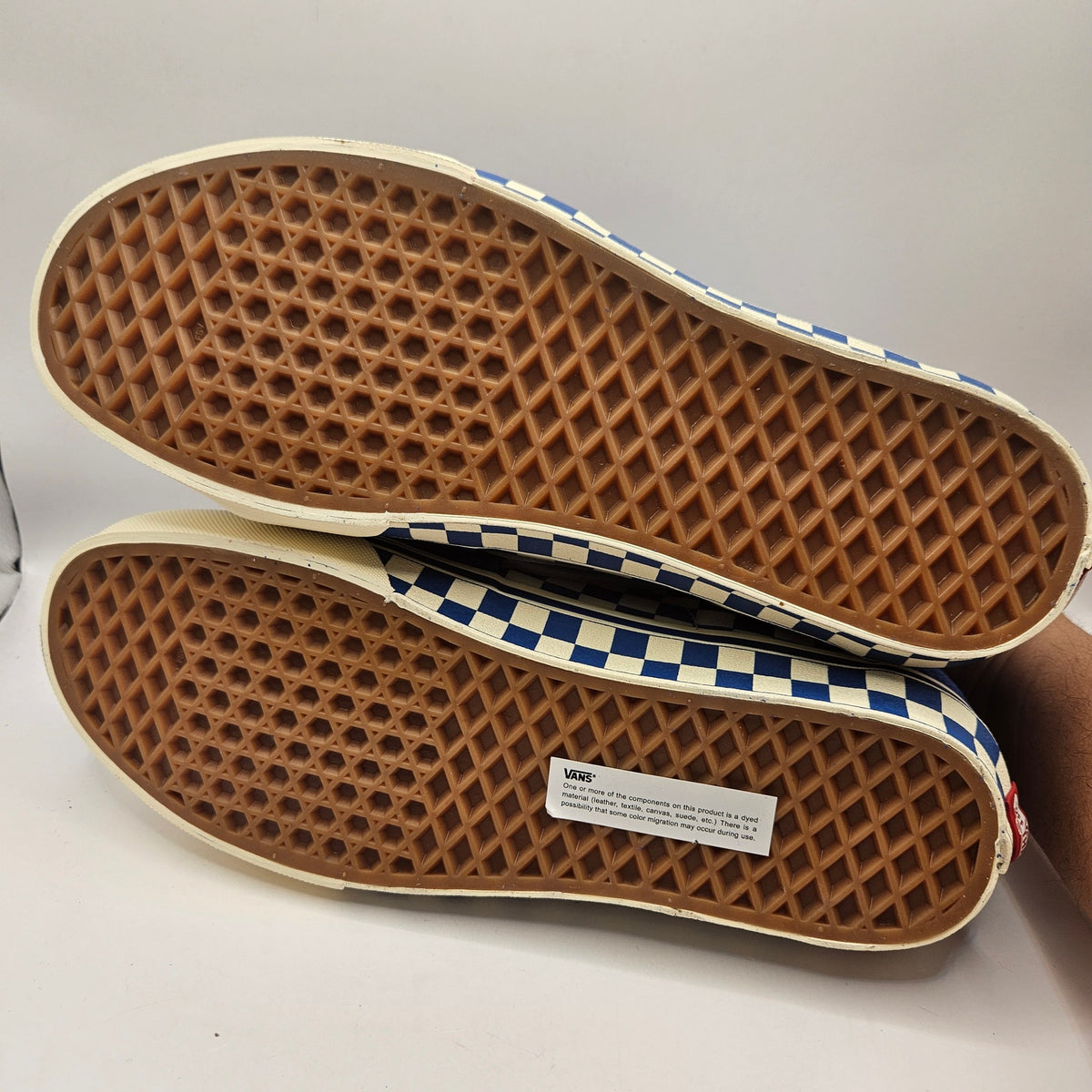 VANS MEN'S 10 SK8-HI CHECKERBOARD SIDEWALL CLASSIC BLUE SKATEBOARD NWOB