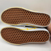 VANS WOMEN'S 8 SK8-HI YELLOW LIGHTNING BOLTS BLACK SUEDE CANVAS SNEAKER
