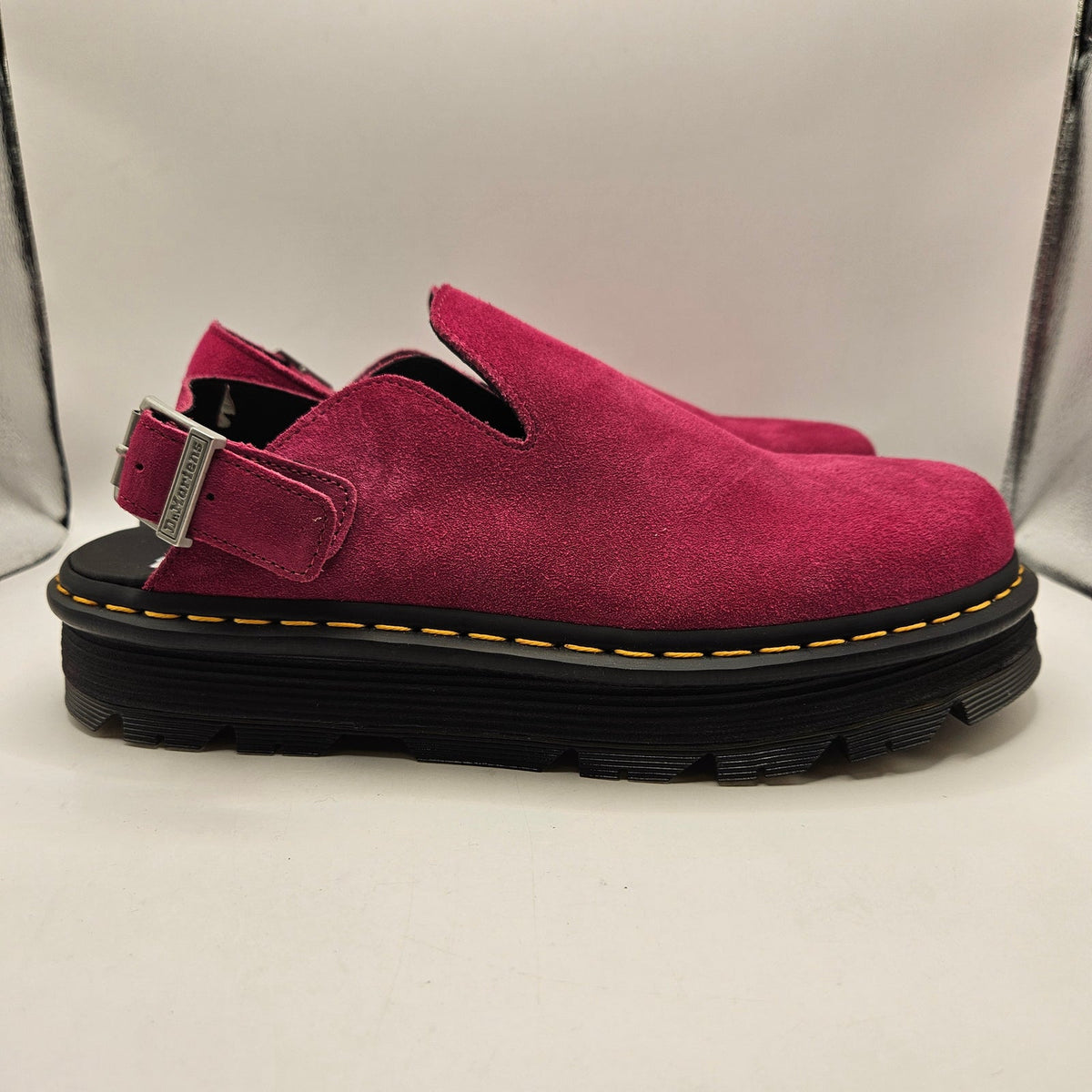 DR MARTENS MEN'S 12 ZEBZAG MULE LOAFERS PINK SUEDE SLINGBACK
